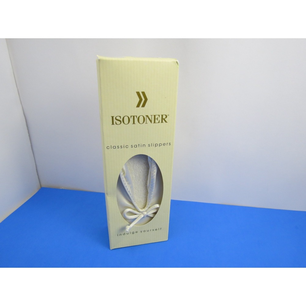 Isotoner Classic Satin Slippers Ballerina Creme White 9.5-10.5 XL